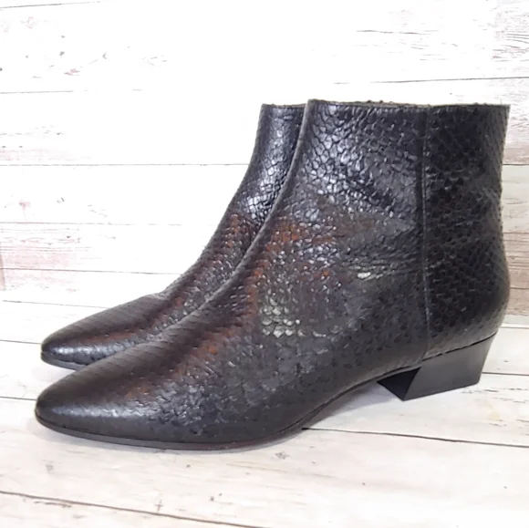 Aquatalia Black Snakeskin Ankle Boots - Picture 4 of 12